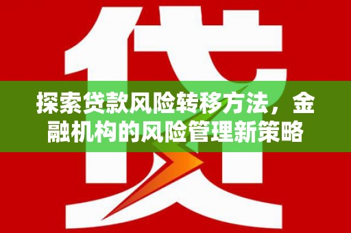 宁陵探索贷款风险转移方法，金融机构的风险管理新策略
