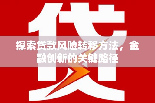 宁陵探索贷款风险转移方法，金融创新的关键路径