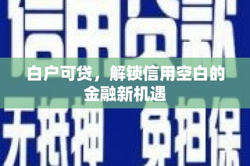 宁陵白户可贷，解锁信用空白的金融新机遇
