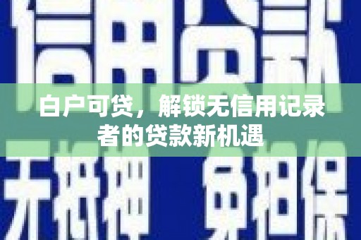 宁陵白户可贷，解锁无信用记录者的贷款新机遇