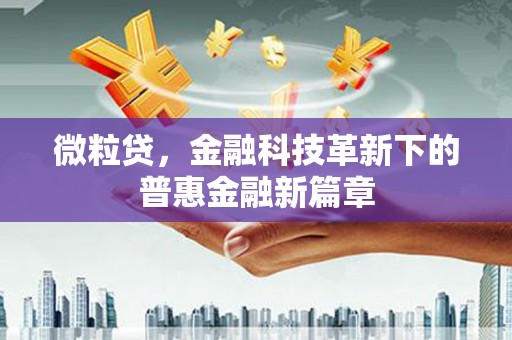 宁陵微粒贷，金融科技革新下的普惠金融新篇章
