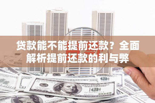 宁陵贷款能不能提前还款？全面解析提前还款的利与弊