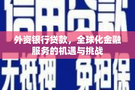 宁陵外资银行贷款，全球化金融服务的机遇与挑战