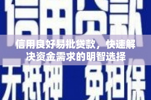 宁陵信用良好易批贷款，快速解决资金需求的明智选择