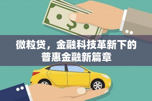 宁陵微粒贷，金融科技革新下的普惠金融新篇章